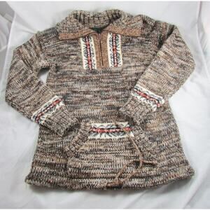 CHEGO Sweater Quarter Zip Pullover Boho Knit Size Small Vintage 1980s